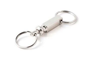 Image of Key-Bak 1123 Quick Release, Pull Apart Key Accessory w/ 2 Split Rings, Chrome, Rectangular Flat 0301-123