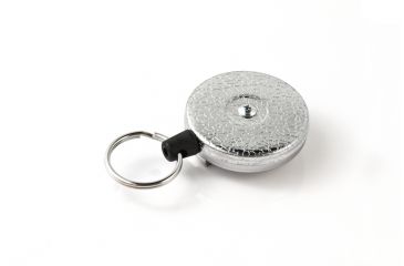 Image of Key-Bak 483-HDK Retractable Reel w/ 48in Kevlar Cord, Chrome Front, 1.75in Steel Belt Loop, 8oz Retraction, Split Ring 0483-821