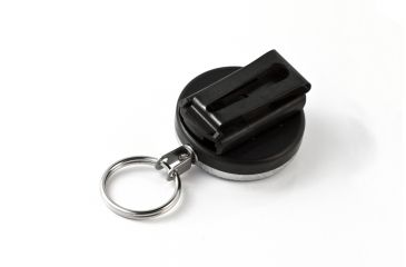 Image of Key-Bak 484-HD Retractable Reel w/ 48in Stainless Steel Cable, Chrome Front, Removable Swivel Belt Clip, 8oz Retraction, Split Ring 0484-001