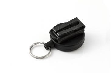 Image of Key-Bak 484B-HDK Retractable Reel w/ 48in Kevlar Cord, Black Front, Removable Swivel Belt Clip, 8oz Retraction, Split Ring 0484-823
