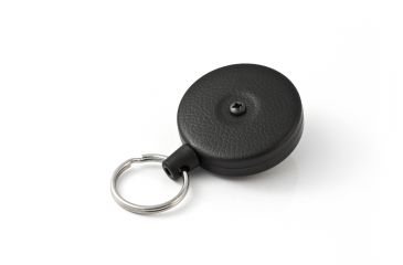 Image of Key-Bak 484B-HDK Retractable Reel w/ 48in Kevlar Cord, Black Front, Removable Swivel Belt Clip, 8oz Retraction, Split Ring 0484-823