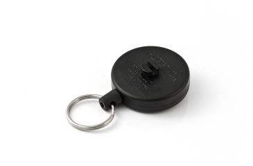 Image of Key-Bak 484B-HDK Retractable Reel w/ 48in Kevlar Cord, Black Front, Removable Swivel Belt Clip, 8oz Retraction, Split Ring 0484-823