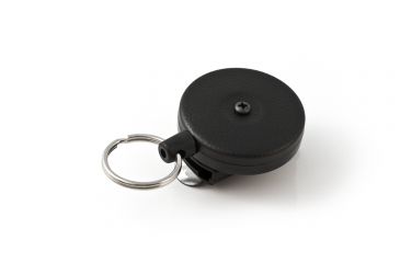 Image of Key-Bak 484B-HDK Retractable Reel w/ 48in Kevlar Cord, Black Front, Removable Swivel Belt Clip, 8oz Retraction, Split Ring 0484-823
