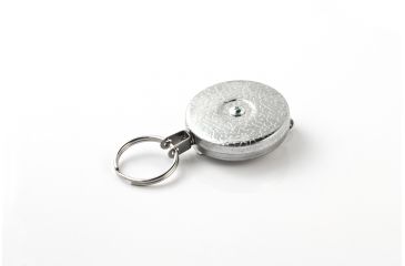 Image of Key-Bak 485-HD Retractable Reel w/ 48in Stainless Steel Cable, Chrome Front, Steel Belt Clip, 8oz Retraction, Split Ring 0485-001