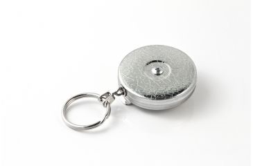 Image of Key-Bak 5 Retractable Reel w/ 24in Stainless Steel Chain, Chrome Front, Steel Belt Clip, Split Ring 0005-011