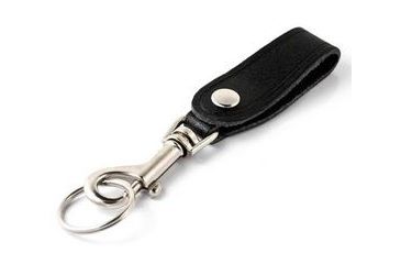 Image of Key-Bak 6139 Leather Strap Bolt Snap Key Accessory w/ 1.125in Split Ring, Black 0306-139