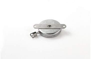 Image of Key-Bak 7LS Industrial Retractable Reel w/ 24in Stainless Steel Chain, Steel Bracket Mount Back, Chrome Front, Large Swivel 0007-012