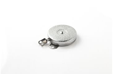 Image of Key-Bak 7LS Industrial Retractable Reel w/ 24in Stainless Steel Chain, Steel Bracket Mount Back, Chrome Front, Large Swivel 0007-012