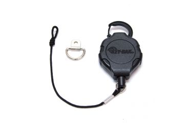 Image of Key-Bak Mic-Bak Radio Retractable Tether, w/ Ratch-It Carabiner 36 in, Black 0KR3-4A11