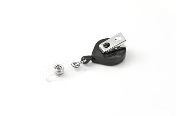 Image of Key-Bak Mini-Bak ID Retractable Reel w/ 36in Nylon Cord, Swivel Bulldog Clip, Vinyl ID Strap, Gray 0064-005