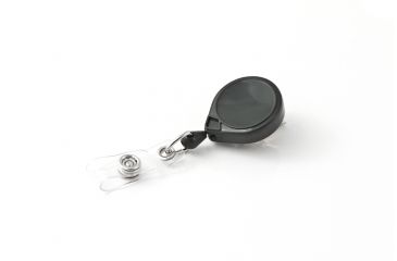 Image of Key-Bak Mini-Bak ID Retractable Reel w/ 36in Nylon Cord, Swivel Bulldog Clip, Vinyl ID Strap, Gray 0064-005