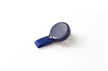 Image of Key-Bak Mini-Bak ID Twist-Free Retractable Reel w/ 36in Nylon Cord, Swivel Bulldog Clip, Twist-Free ID Strap, Blue 0065-010