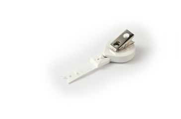 Image of Key-Bak Mini-Bak ID Twist-Free Retractable Reel w/ 36in Nylon Cord, Swivel Bulldog Clip, Twist-Free ID Strap, White 0066-015