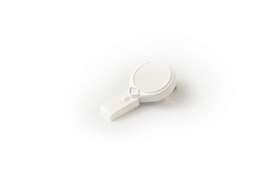 Image of Key-Bak Mini-Bak ID Twist-Free Retractable Reel w/ 36in Nylon Cord, Swivel Bulldog Clip, Twist-Free ID Strap, White 0066-015
