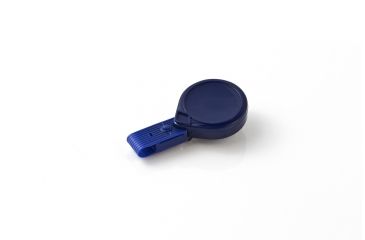Image of Key-Bak Mini-Bak ID Twist-Free Retractable Reel w/ 36in Nylon Cord, Steel Belt Clip, Twist-Free ID Strap, Blue 0055-015