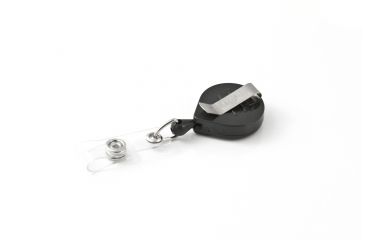 Image of Key-Bak Mini-Bak ID Retractable Reel w/ 36in Nylon Cord, Steel Belt Clip, Vinyl ID Strap, Gray 0054-005