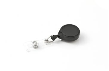 Image of Key-Bak Mini-Bak ID Retractable Reel w/ 36in Nylon Cord, Steel Belt Clip, Vinyl ID Strap, Gray 0054-005