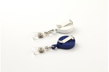 Image of Key-Bak Mini-Bak ID Retractable Reel w/ 36in Nylon Cord, Steel Belt Clip, Vinyl ID Strap, Twin Pack, Assorted Colors 0021-001