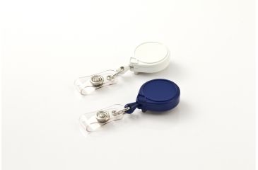 Image of Key-Bak Mini-Bak ID Retractable Reel w/ 36in Nylon Cord, Steel Belt Clip, Vinyl ID Strap, Twin Pack, Assorted Colors 0021-001