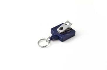 Image of Key-Bak Mini-Bak Square Retractable Reel w/ 36in Nylon Cord, Swivel Bulldog Clip, Split Ring, Blue 0025-S05