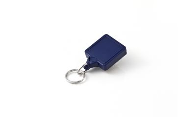 Image of Key-Bak Mini-Bak Square Retractable Reel w/ 36in Nylon Cord, Swivel Bulldog Clip, Split Ring, Blue 0025-S05