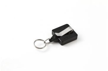 Image of Key-Bak Mini-Bak Square Retractable Reel w/ 36in Nylon Cord, Steel Belt Clip, Split Ring, Black 0050-S05