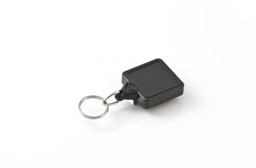 Image of Key-Bak Mini-Bak Square Retractable Reel w/ 36in Nylon Cord, Steel Belt Clip, Split Ring, Gray 0051-S05