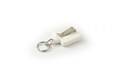 Image of Key-Bak Mini-Bak Square Retractable Reel w/ 36in Nylon Cord, Steel Belt Clip, Split Ring, White 0053-S05