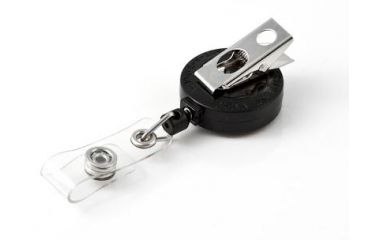 Image of Key-Bak Retract-A-Badge ID 5-Pack Retractable Reel w/ 36in Cord, Swivel Bulldog Clip, Vinyl ID Strap, Black 0200-232