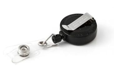 Image of Key-Bak Retract-A-Badge ID 5-Pack Retractable Reel w/ 36in Cord, Belt Clip, Vinyl ID Strap, Black 0200-237