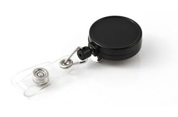 Image of Key-Bak Retract-A-Badge ID 5-Pack Retractable Reel w/ 36in Cord, Belt Clip, Vinyl ID Strap, Black 0200-237