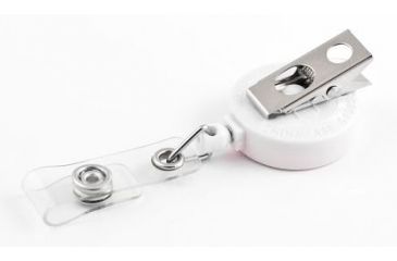 Image of Key-Bak Retract-A-Badge ID 5-Pack Retractable Reel w/ 36in Cord, Swivel Bulldog Clip, Vinyl ID Strap, White 0200-233