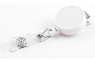 Image of Key-Bak Retract-A-Badge ID 5-Pack Retractable Reel w/ 36in Cord, Swivel Bulldog Clip, Vinyl ID Strap, White 0200-233