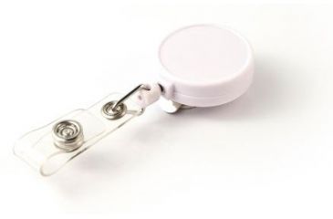 Image of Key-Bak Retract-A-Badge ID 5-Pack Retractable Reel w/ 36in Cord, Belt Clip, Vinyl ID Strap, White 0200-236