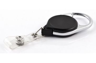 Image of Key-Bak Retract-A-Badge ID Carabiner 25-Pack Retractable Reel w/ 36in Cord, Twist-Free Vinyl ID Strap, Black 0200-751