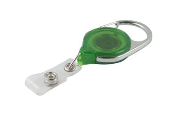 Image of Key-Bak Retract-A-Badge ID Carabiner 5-Pack Retractable Reel w/ 36in Cord, Twist-Free ID Strap, Translucent Green 0200-739