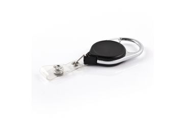 Image of Key-Bak Retract-A-Badge ID Carabiner 5-Pack Retractable Reel w/ 36in Cord, Twist-Free Vinyl ID Strap, Black 0200-741