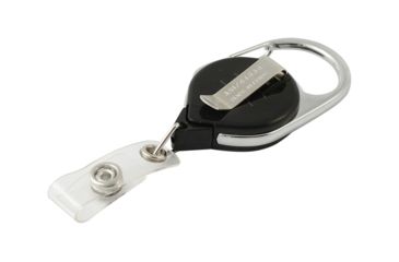 Image of Key-Bak Retract-A-Badge ID Carabiner and Belt Clip 25-Pack Retractable Reel w/ 36in Cord, Twist-Free Vinyl ID Strap, Black 0200-771