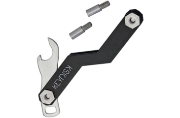 Image of KeyDisk KeyDisk Mini Onyx, 3in Overall, Comes With 10 Rubber Spacers And A Set Of Extenders, Bottle Opener/Key Fob Attachment, SS Screws, Capacity 8 Keys, KYD001