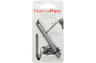 Image of KeySmart Nano Pen, 3.25in Overall, SS Construction, Magnetic Cap, Easy Refilling Includes 2 Refills, KS810-SS