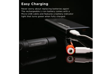 Image of KeySmart Nano Torch Twist Pivot Head Flashlight, 600 Lumens, Black, KS819-BLK