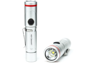 Image of KeySmart Nano Torch Twist Pivot Head Flashlight, Aluminum, Silver, KS819-SVR