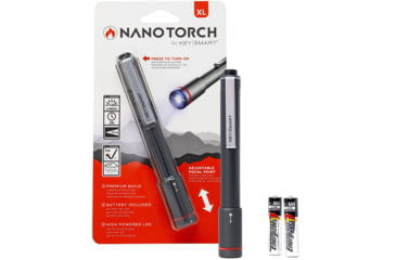 Image of KeySmart Nano Torch XL Compact Pen Light, 120 Lumens, Black, KS818-BLK