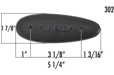 Image of KICK-EEZ All Purpose Recoil Pad - 5 1/4in L x 1 7/8in W x 15/16in T Black, 302-8-M-B