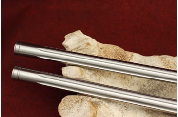 Image of KIDD Innovative Design Fluted 18 Inch Match Stainless Steel Bull Barrel Bead Threaded And Capped, Polished, Silver, 22BRL-SS-F-18-POL-TC