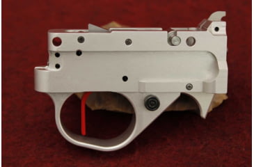 Image of KIDD Innovative Design Two Stage Trigger Unit For Ruger 1022, Straight Extended, Silver Red, TG2-S-RS-X