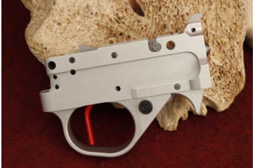 Image of KIDD Innovative Design Two Stage Trigger Unit For Ruger 1022, Straight Extended, Silver Red, TG2-S-RS-X