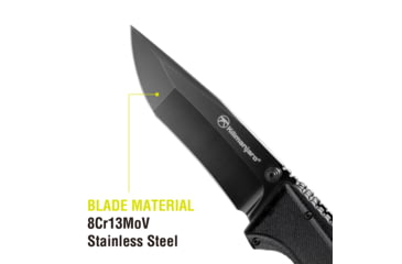 Image of USED Kilimanjaro Gear Allatro Assisted Open Folding Knife,3.6in, Black G10 Handle, Black Plain Blade KJ910117, EDEMO1, Used, Condition Like New, Inspect and Rebox