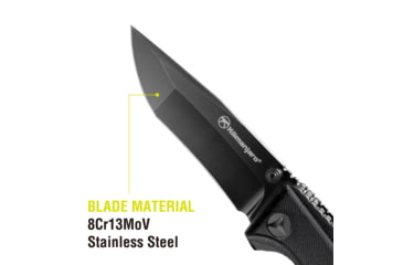 Image of Kilimanjaro Gear Allatro Folding Knife,3.6in, Black G10 Handle, Black Plain Blade KJ910019