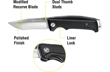 Image of Kilimanjaro Gear Allatro Folding Knife,3.6in, Black G10 Handle,Plain Blade KJ910018